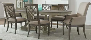 Front view of the American Drew Friedrick pedestal table
