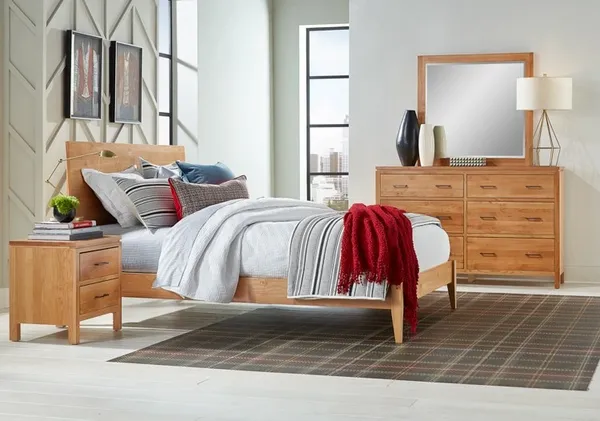 A bedroom featuring the Archbold Furniture Alder bedroom set 