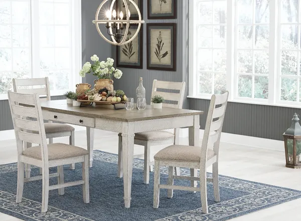 The Ashley Furniture Skempton dining room set with décor 