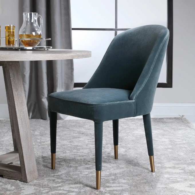 Uttermost® Brie Set of 2 Slate Blue Side Chair