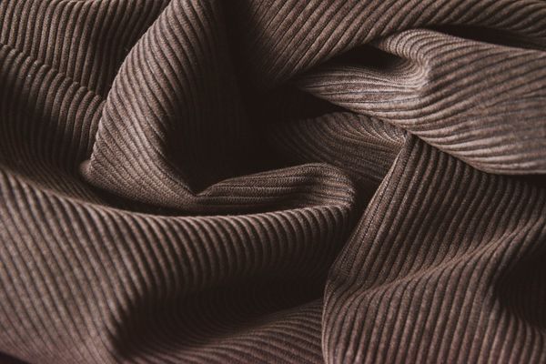 A close-up of brown corduroy 