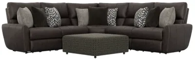 Front view of the Catnapper Royster recliner sectional