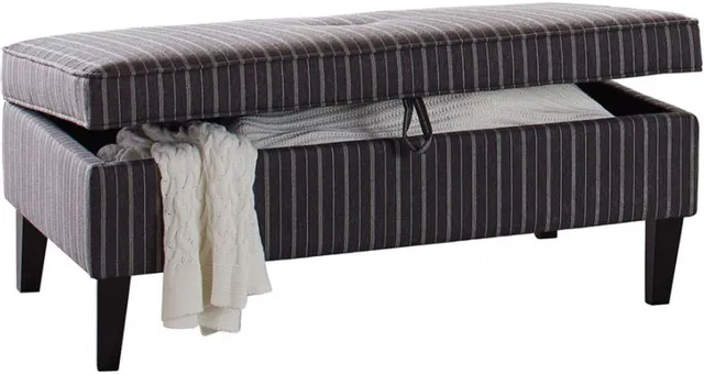 Storage ottoman by coaster Coaster Black White Storage Ottoman
