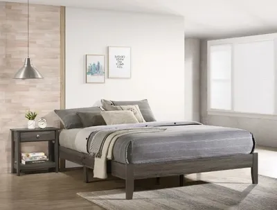 The Crown Mark Skyler platform bed in a bedroom with décor 