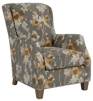 Front view of the Flexsteel Allison chair upholstered in a floral pattern  Source URL: 