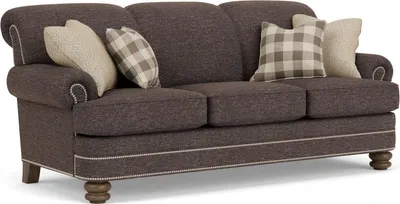 Front view of the Flexsteel Bay Bridge sofa 