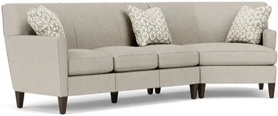 Front view of the Flexsteel Fenwick dark brown sofa 