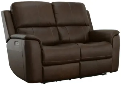 Front view of the Flexsteel Henry power reclining loveseat
