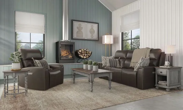 The Flexsteel Jarvis furniture set featured in a living room 