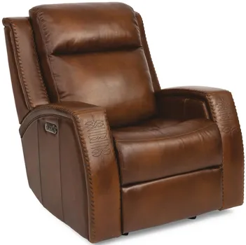 Front view of the Flexsteel Mustang power glider recliner
