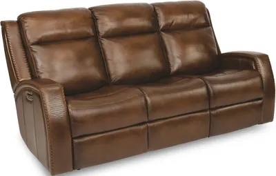 Front view of the Flexsteel Mustang reclining sofa