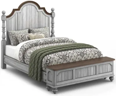 Front view of the Flexsteel Plymouth queen bed