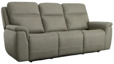 Front view of the Flexsteel Sawyer power reclining sofa