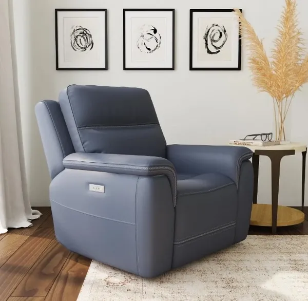The Flexsteel Sawyer recliner chair in a living room 