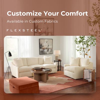 A graphic featuring Flexsteel custom fabric details