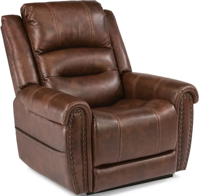 Flexsteel Oscar Brown Power Lift Recliner with Power Headrest
