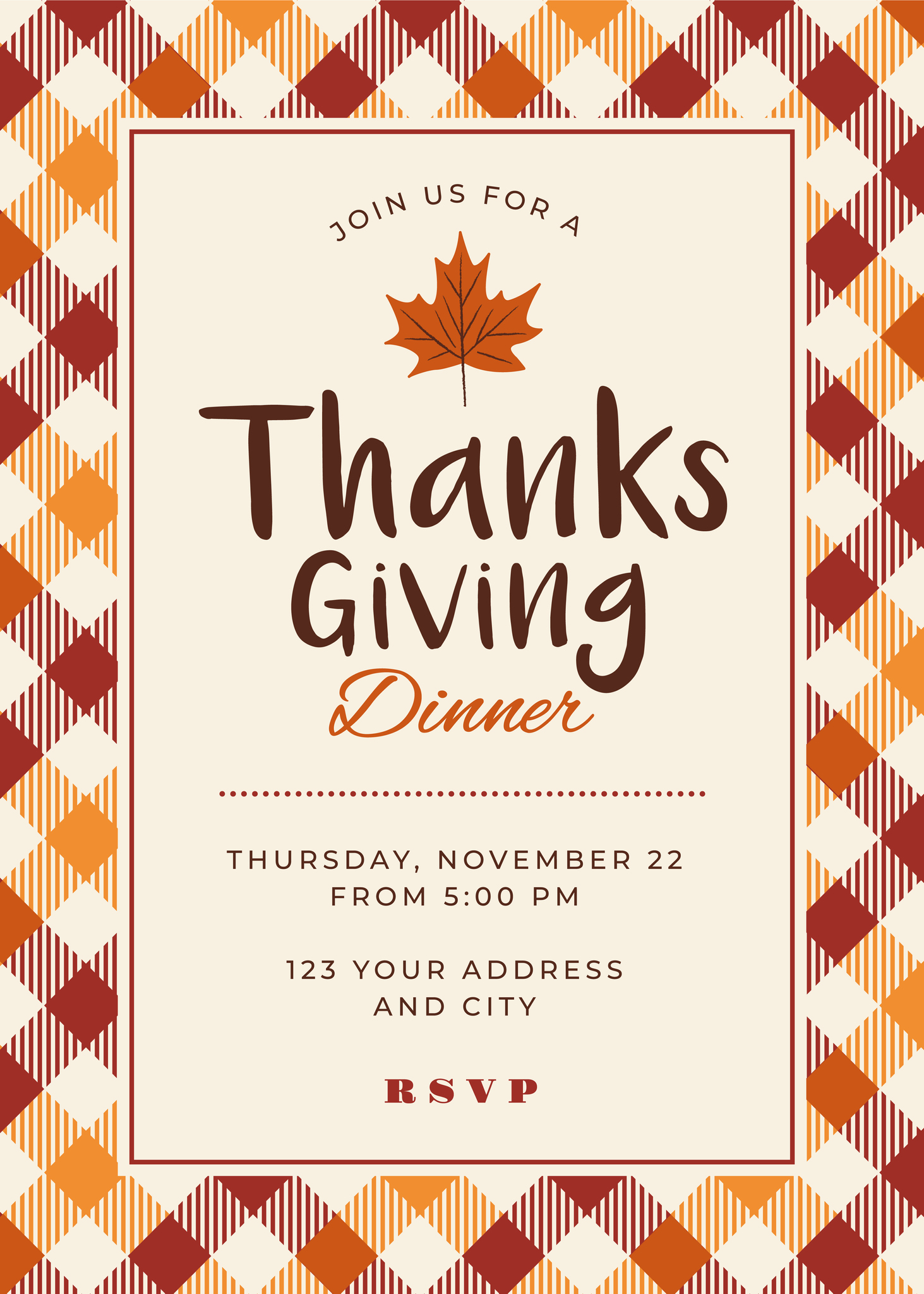 Thanksgiving dinner invitation