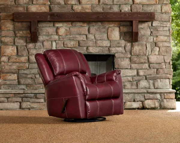The HomeStretch Mercury swivel recliner n a living room 