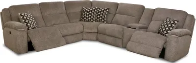 Front view of the HomeStretch Multi-Configuration recliner sectional 