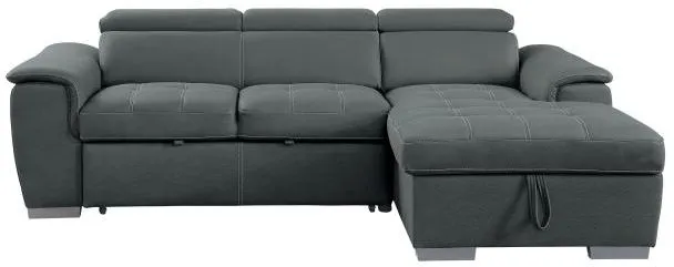 Homelegance Ferriday Gray Sectional with Pull Out Bed