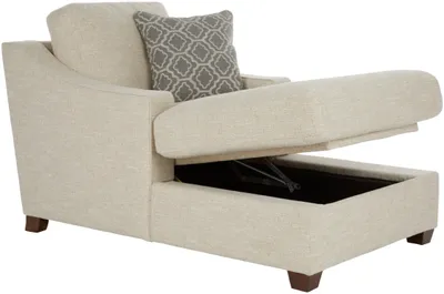 Side view of the La-Z-Boy Cleo storage chaise 