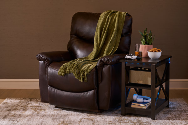 The La-Z-Boy James collection recliner with décor 
