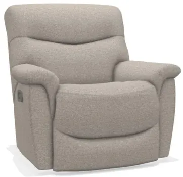 Front view of the La-Z-Boy James recliner in Muslin 