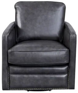 Front view of the Leather Italia Georgetowne swivel chair