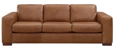 Front view of the Leather Italia Savino sleeper sofa
