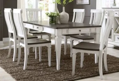 The Liberty Furniture Allyson Park dining room set in a dining room 