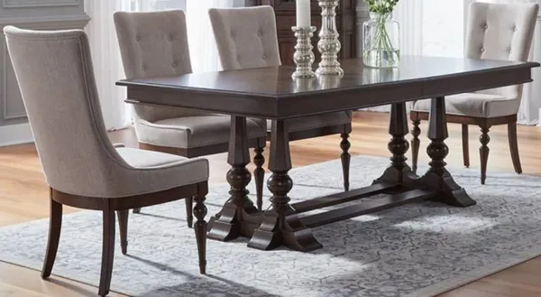 The Liberty Furniture Arden Road collection dining room set with décor 