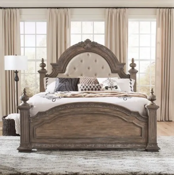 The Liberty Furniture Carlisle Court bed in a bedroom 