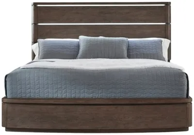 The Liberty Furniture Cascade Falls panel bed with bedding 