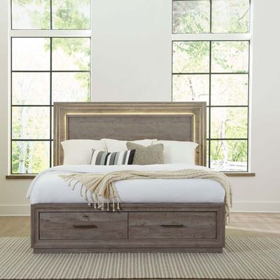 The Liberty Furniture Graystone platform bed with décor 