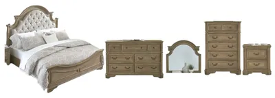 Front view of the Liberty Furniture Magnolia Manor 5-piece bedroom set
