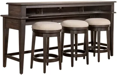 Front view of the Liberty Furniture Mill Creek bar set 