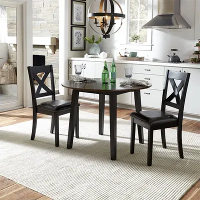 Liberty Furniture Thornton 3 Piece Black Drop Leaf Set