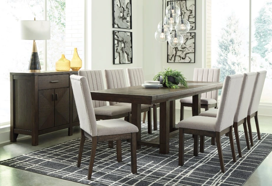 Millennium 9 Piece Brown Dining Set