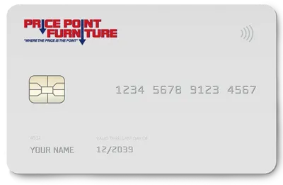 Front view of the Price Point Furniture credit card
