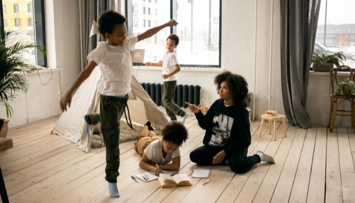 Kids playing in another room