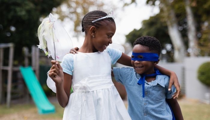 took kids dressed up