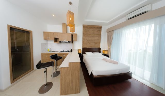 view of a small bedroom apartment
