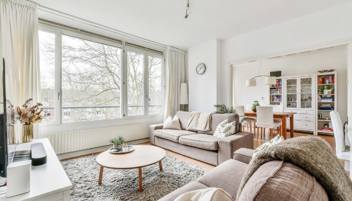 Living room with big window as the focal point