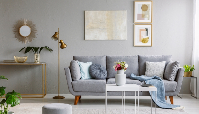 Living room with décor arranged nicely