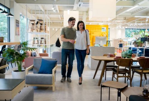 Couple Furniture Shopping