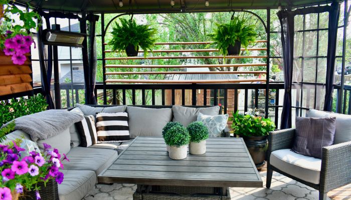 colorful outdoor patio