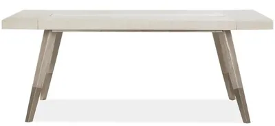 front view of the Magnussen Home® Lenox Acadia White and Warm Silver Dining Table