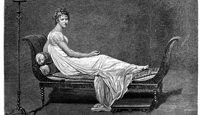 Madame Récamier lounging on her styled chair