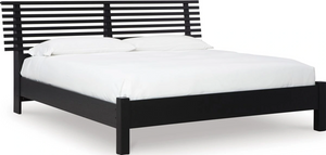 front view of the Signature Design by Ashley® Bellaby Whitewash King Crossbuck Panel Bed