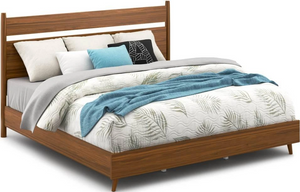 front view of the Flexsteel® Ludwig Walnut King Panel Bed